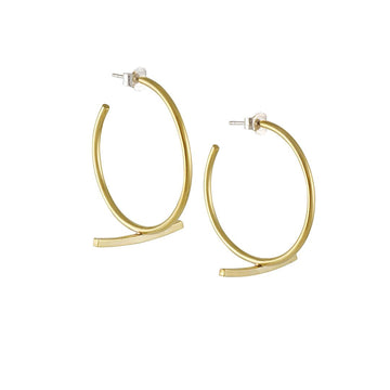 SALE - Bisecting Hoops - The Clay Pot - K/LLER - All Earrings, brass, Earring:Hoops, hoops, SALE, studs