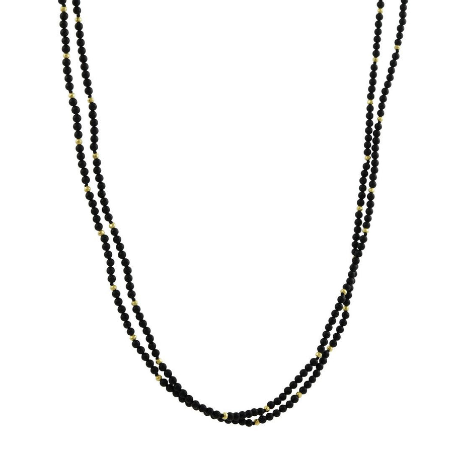 SALE - Round Onyx Convertible Wrap Bracelet/Necklace - The Clay Pot - Hill House - 14k gold, bracelet, holiday, Layering, Onyx, SALE