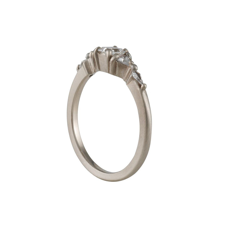 Rebecca Overmann - Mixed Brilliant Cut Diamond Engagement Ring - The Clay Pot - Rebecca Overmann - 14k white gold, Diamond, engagement ring, engagementring, ring, Size 6.5