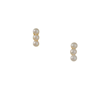 Tashi - Freshwater Pearl Bar Studs - The Clay Pot - Tashi - All Earrings, Earrings:Studs, pearl, Sterling Silver, studs, vermeil