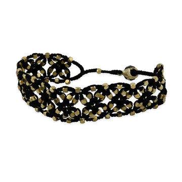 Danielle Welmond - Woven Bracelet with Gold Vermeil Beads - The Clay Pot - Danielle Welmond - bracelet, vermeil