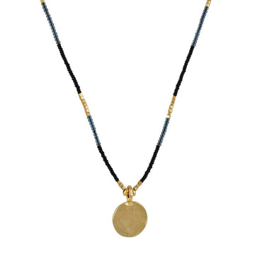 Debbie Fisher - Gold Disc on Beaded Necklace - The Clay Pot - Debbie Fisher - Gold fill, Necklace, vermeil