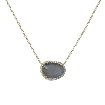 Liven - Labradorite with Diamond Halo Necklace