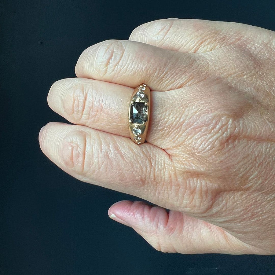 Rebecca Overmann - Black Diamond Ring - The Clay Pot - Rebecca Overmann - 14k gold, Black Diamond, engagementring, ring, Size 6.5, stonering