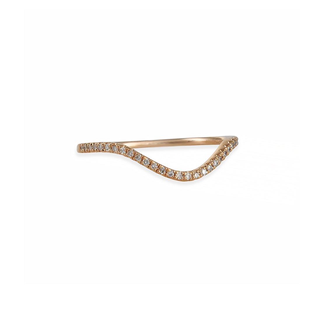 Liven - Half Circle Pave Diamond Band in 14K Rose Gold – The Clay Pot