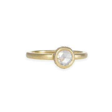 Rebecca Overmann - Hidden Halo Brilliant Rosecut Diamond Ring - The Clay Pot - Rebecca Overmann - 14k gold, diamond, engagement ring, engagementring, ring, Size 6.5