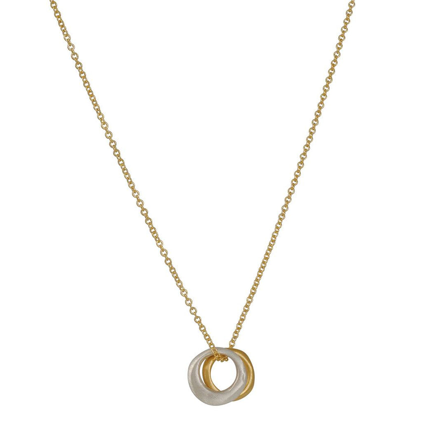 Philippa Roberts - Double Circles Necklace - The Clay Pot - Philippa Roberts - Mixed Metals, necklace, Sterling Silver, vermeil