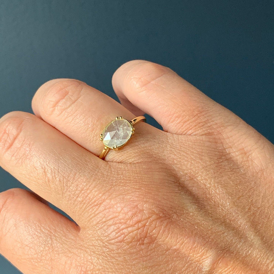 SALE - Eight Prong Diamond Engagement Ring - The Clay Pot - Tura Sugden - 18k gold, diamond, engagementring, raw diamond, ring, SALE, Size 6.5, splurge