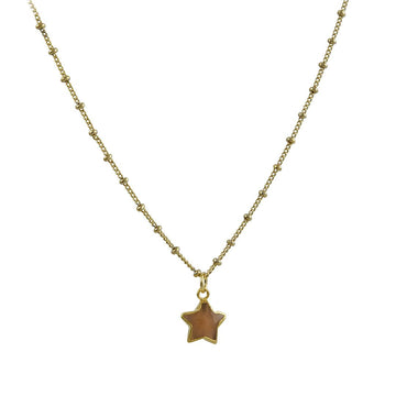 A. V. Max - Mini Star Necklace With Peach Moonstone - The Clay Pot - A.V. Max - goldfill, lunar, moonstone, necklace, Style:Single Pendant