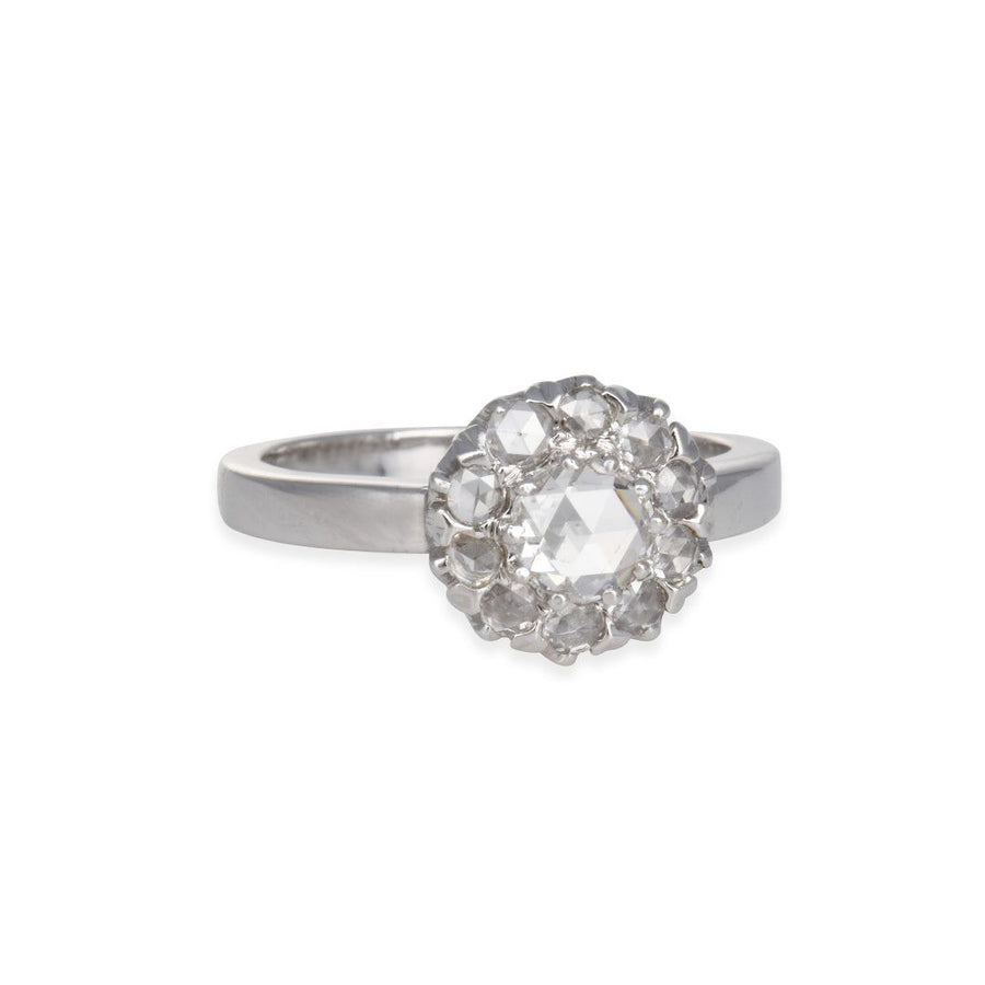 SALE - Rosecut Diamond Halo Ring - The Clay Pot - Sethi Couture - 18k white gold, diamond, ring, SALE, Size 6
