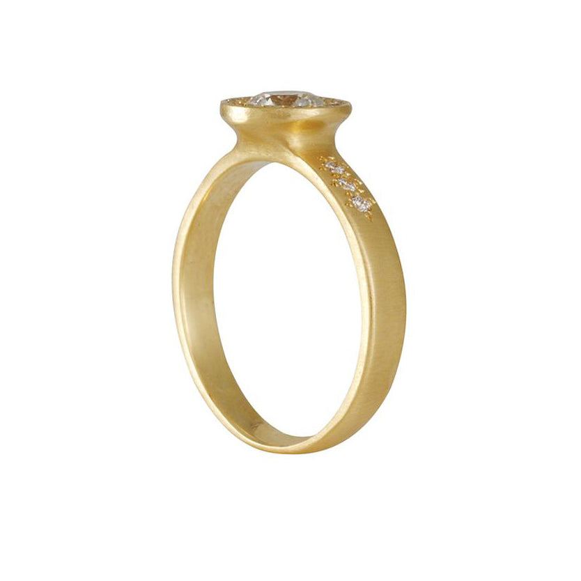 Adel Chefridi - Floret Engagement Ring - The Clay Pot - Adel Chefridi - 18k gold, Diamond, engagementring, ring, round, Size 6.5