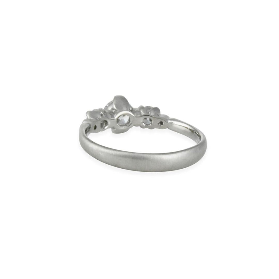 Adel Chefridi - Three Diamond Rosebud Ring - The Clay Pot - Adel Chefridi - 18k white gold, diamond, engagement ring, engagementring, ring, Size 7