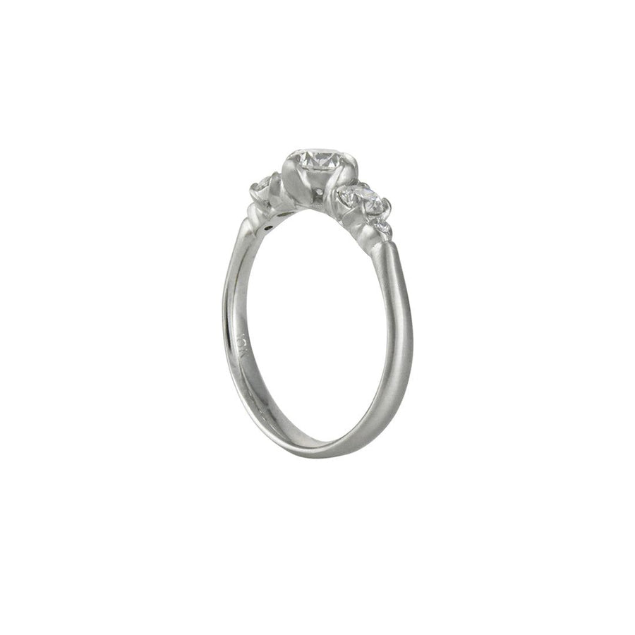 Adel Chefridi - Three Diamond Rosebud Ring - The Clay Pot - Adel Chefridi - 18k white gold, diamond, engagement ring, engagementring, ring, Size 7