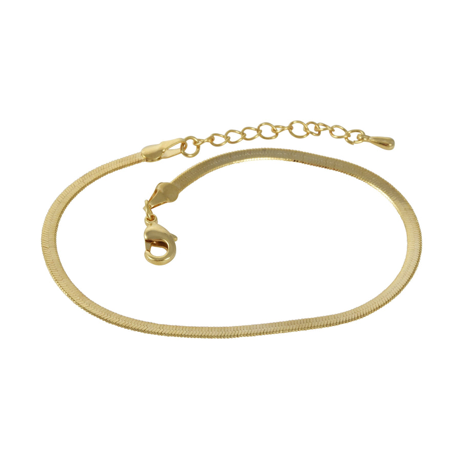 Adorn512 - Flat Snake Chain Bracelet - The Clay Pot - Adorn512 - bracelet, chain, goldfill