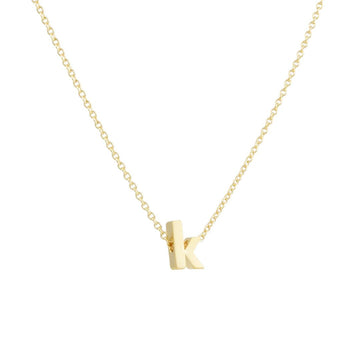 Adorn512 - Saba Lowercase Letter Necklace, k - The Clay Pot - Adorn512 - brass, necklace