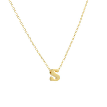 Adorn512 - Saba Lowercase Letter Necklace, s - The Clay Pot - Adorn512 - brass, necklace