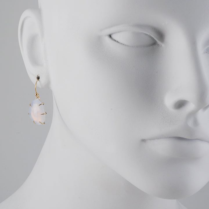 SALE - Rose Cut Chalcedony Earrings - The Clay Pot - Emily Amey - 14k gold, All Earrings, chalcedony, oneofakind