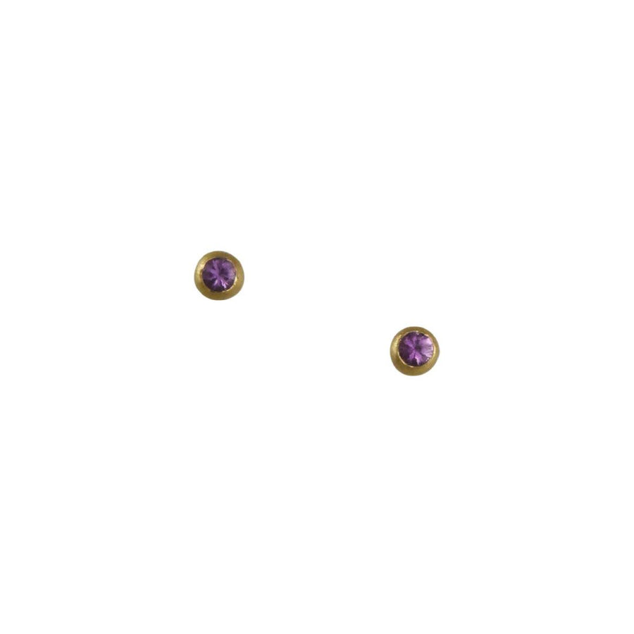 Annie Fensterstock - Purple Sapphire Suzy Stud Earrings - The Clay Pot - Annie Fensterstock - 18k gold, All Earrings, color, Earrings:Studs, holiday, purplesapphire, sapphire, splurge, studs, Style:Studs