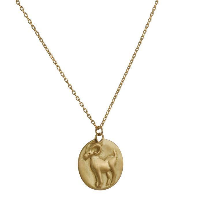 Marian Maurer - Zodiac Medallion Necklace - The Clay Pot - Marian Maurer - 18k gold, discpendant, Necklace, Pendant, pendantnecklace, personalized, zodiac