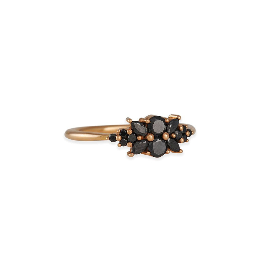 Artëmer - Black Diamond Flora Engagement Ring - The Clay Pot - Artemer Studio - 18k rose gold, Black Diamond, engagementring, ring, Size 6, splurge