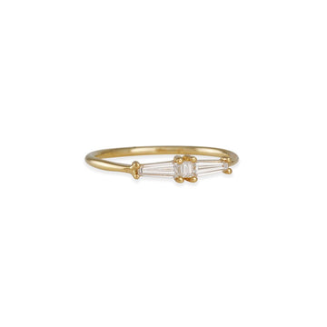 Artëmer - Diamond Cluster Engagement Ring - Art Deco Diamond Wedding Band - The Clay Pot - Artemer Studio - 18k gold, Diamond, engagementring, ring, Size 6, vday