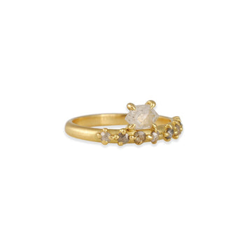 Atelier Narcé - One of a Kind Offset Rose Cut Diamond Ring - The Clay Pot - Atelier Narce - 18k yellow gold, color, Diamond, mothers, mothersday, mothersdaytrunkshow, mothesdaytrunk, ring, Size 7