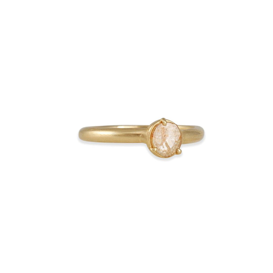 Atelier Narcé - Rose Cut Diamond Three Prong Ring - The Clay Pot - Atelier Narce - 14k yellow gold, Diamond, mothers, mothersday, mothersdaytrunkshow, mothesdaytrunk, ring, Size 7.5