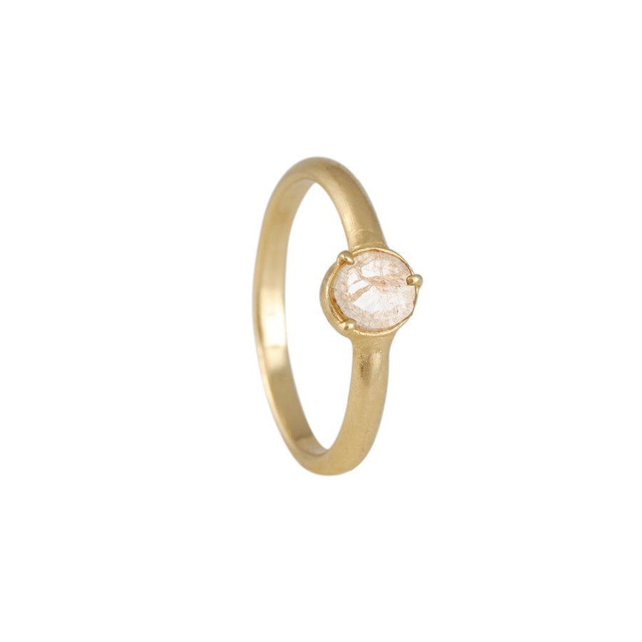 Atelier Narcé - Rose Cut Diamond Three Prong Ring - The Clay Pot - Atelier Narce - 14k yellow gold, Diamond, mothers, mothersday, mothersdaytrunkshow, mothesdaytrunk, ring, Size 7.5