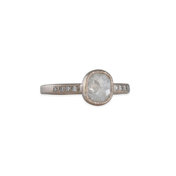 SALE - Icy Grey Diamond Ring - The Clay Pot - Yasuko Azuma - 18k gold, Diamond, ring, rosecut diamond, SALE, Size 6.5