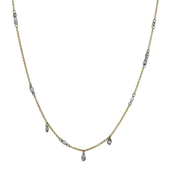 TAP by Todd Pownell - Free-set Necklace With 1 Carat Total Mixed-Cut Diamonds - The Clay Pot - TAP by Todd Pownell - 18k gold, classic, diamond, Necklace, platinum