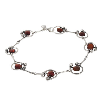 Zuzko Jewelry - Horseshoe Bracelet with Garnet - The Clay Pot - Zuzko Jewelry - bracelet, Garnet, Sterling Silver