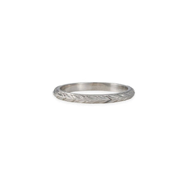 SALE - Engraved Laurel Band - The Clay Pot - CP Collection - 18k white gold, ebay, ring, sale, Size 6