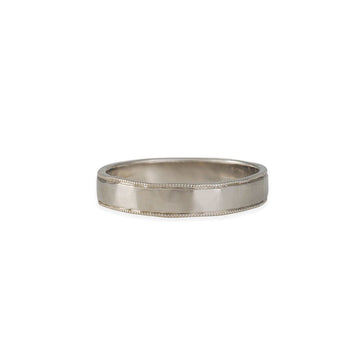 SALE - Hand Hammered Men's Band with Milligrain Edge - The Clay Pot - CP Collection - ebay, platinum, ring, sale, Size 9.5