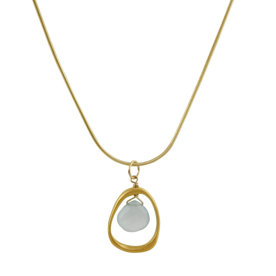 Phillippa Roberts - Open Circle Pendant with Chalcedony Necklace - The Clay Pot - Philippa Roberts - chalcedony, Necklace, vermeil