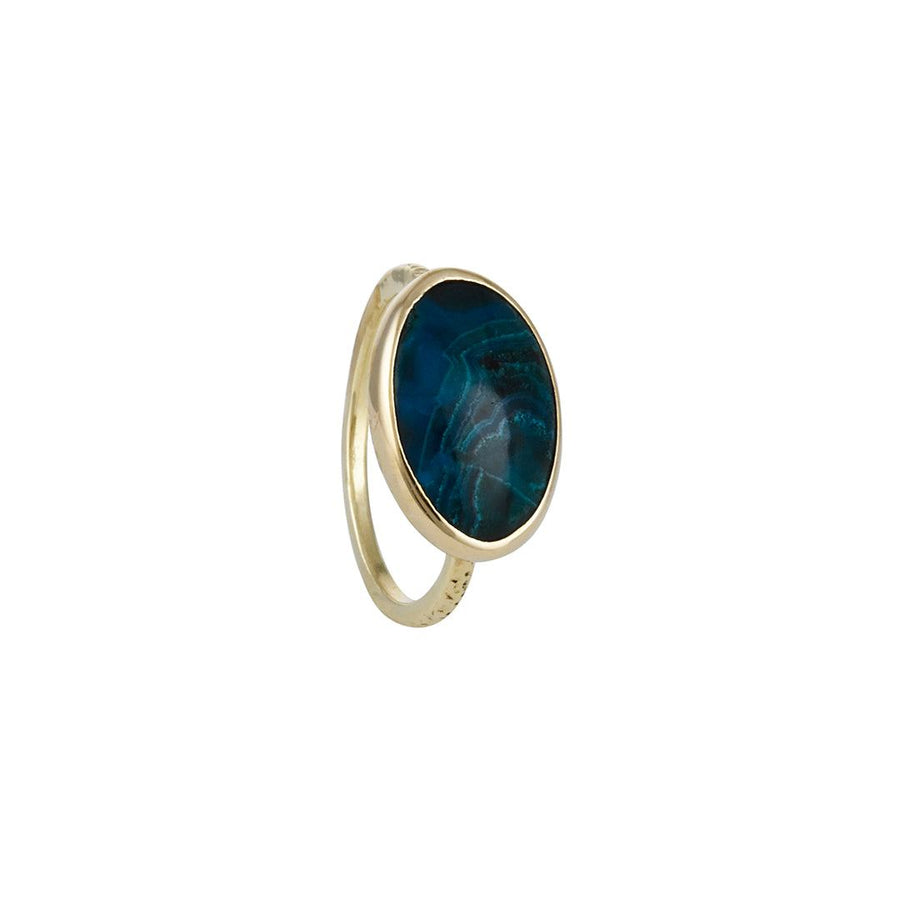 Emily Amey - Chryso Malachite Ring - The Clay Pot - Emily Amey - 14k gold, chrysomalachite, color, ring, Size 7, ster, Sterling Silver