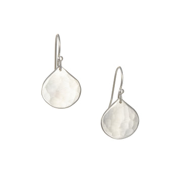 Philippa Roberts - Simple Hammered Drop Earrings in Sterling Silver