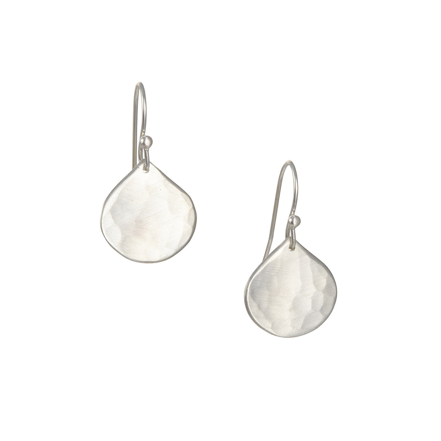 Philippa Roberts - Simple Hammered Drop Earrings in Sterling Silver