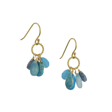 A.V. Max - Semi- precious Cluster Turquoise, Chalcedony, and Quartz Earrings