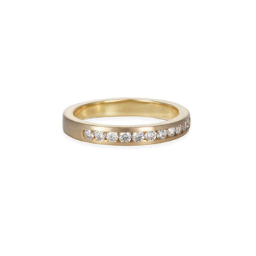 SALE - One Third Channel Band - The Clay Pot - Precision Set - 14k gold, diamond, ring, SALE, Size 6