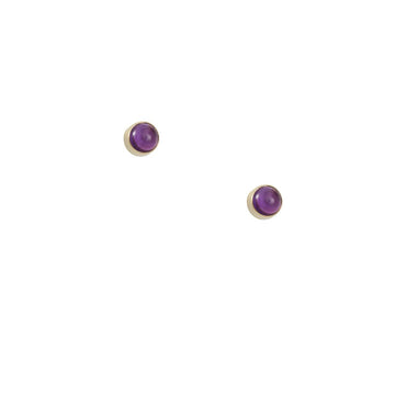 SALE - Cabochon Amethyst Stud Earrings - The Clay Pot - CP Collection - All Earrings, Amethyst, classic, color, Earrings:Studs, SALE, splurge