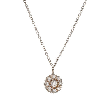 SALE - Diamond Flower Pendant Necklace in 18K White Gold - The Clay Pot - CP Collection - 18k white gold, Diamond, Necklace, sale, splurge