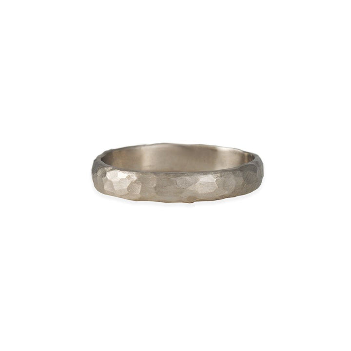 SALE - Peened Men's Wedding Pand - The Clay Pot - CP Collection - platinum, Ring, SALE, Size 10