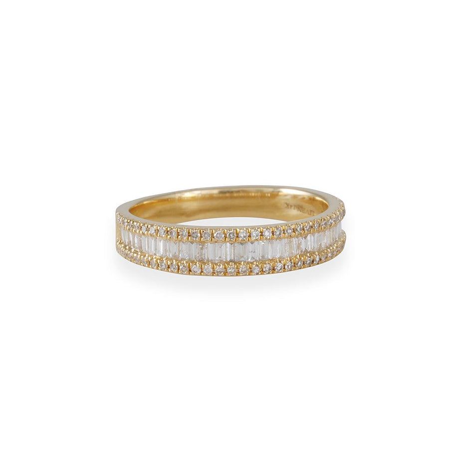 Liven - Channel Set Diamond Baguette Band in 14K Yellow Gold - The Clay Pot - Liven Co. - 14k gold, classic, diamonds, eternity band, eternityband, eternitybands, ring, rings, Size 6, womansband, womansbands, womensweddingbands, womenweddingband