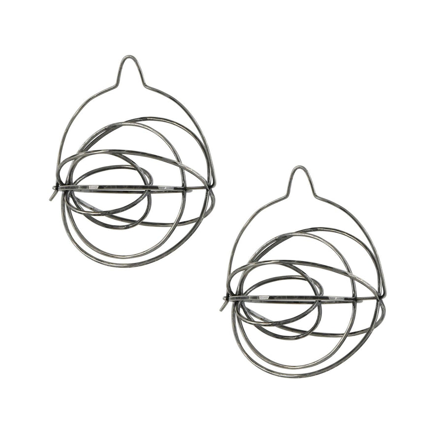 Zuzko Jewelry -  Rattle Earrings in Sterling Silver - The Clay Pot - Zuzko Jewelry - All Earrings, d, dangle earrings, dropearrings, Earring:Hoops, earrings, Hoops, Sterling Silver, Style:Dangle Earrings