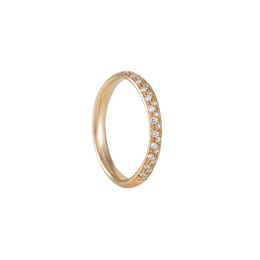 SUPER SALE - Narrow Half Pave Band in Rose Gold