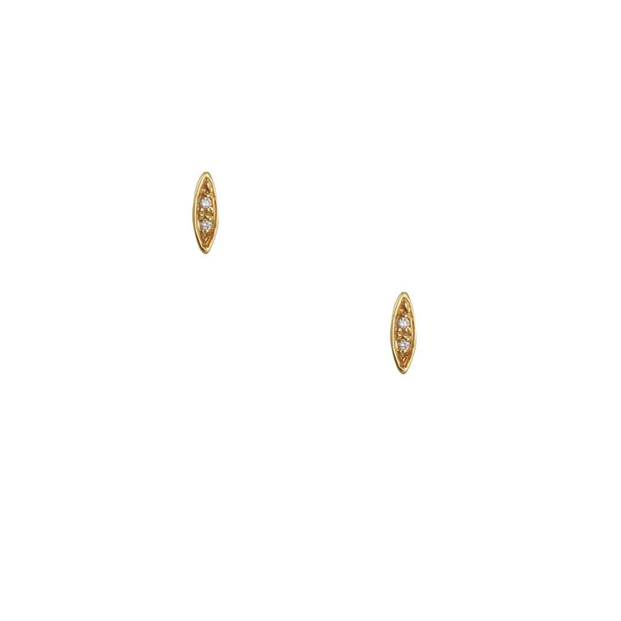 N+A - Tiny Diamond Rice Earrings - The Clay Pot - N+A New York - 14k gold, All Earrings, Earrings:Studs, studs