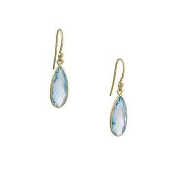 Kothari - Bee's Wings Earrings in Blue Topaz - The Clay Pot - Kothari - 18k gold, All Earrings, bluetopaz, d, dangle earrings, dropearrings, Style:Dangle Earrings