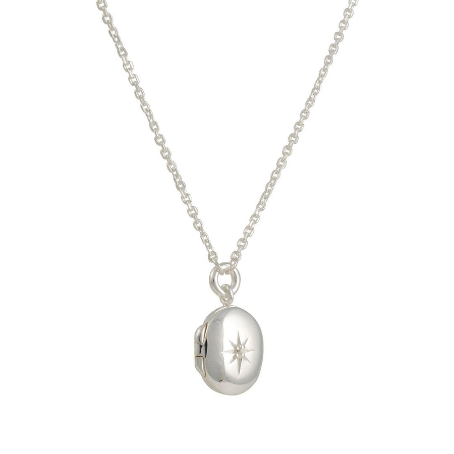 Tashi - Oval Star Locket - The Clay Pot - Tashi - necklace, Sterling Silver