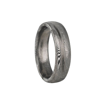Chris Ploof - 6mm Starlight Damascus Band With Oxidized Finish - The Clay Pot - Chris Ploof - mensband, mensweddingband, mensweddingbands, ring, Size 10