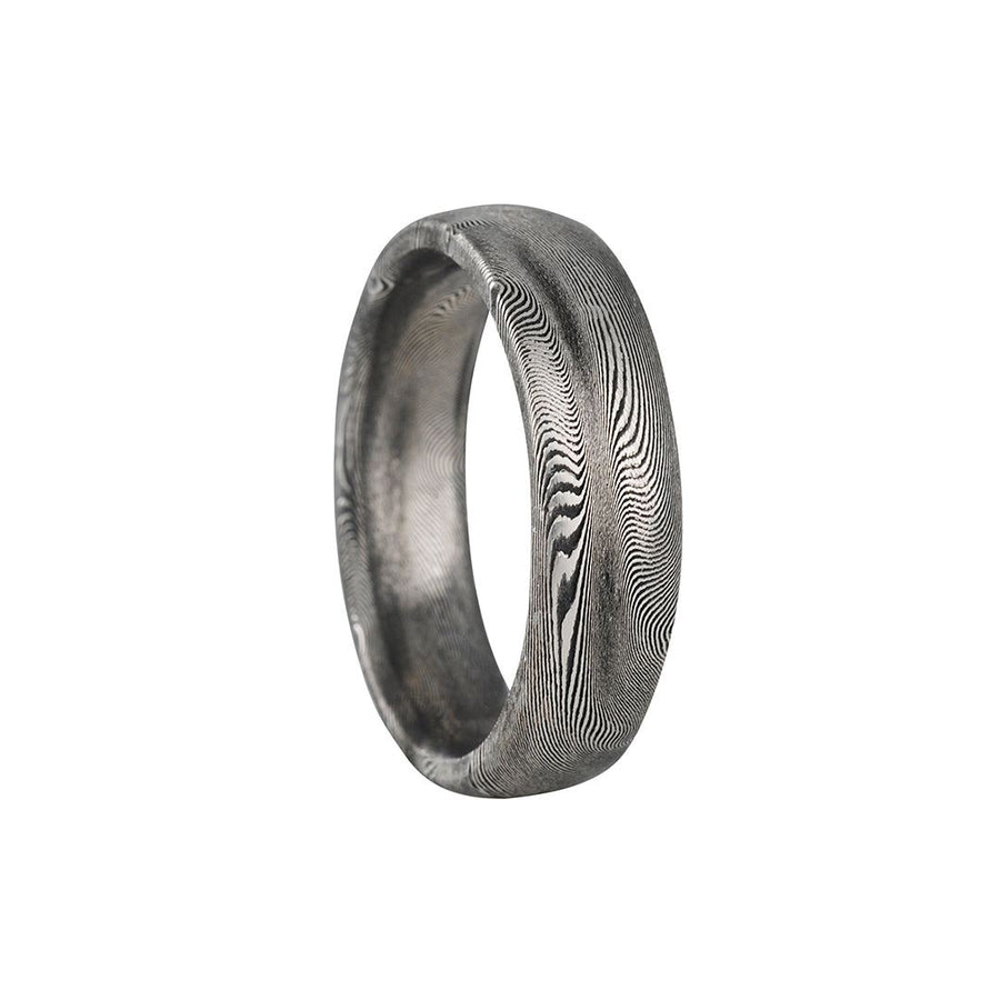 Chris Ploof - 6mm Starlight Damascus Band With Oxidized Finish - The Clay Pot - Chris Ploof - mensband, mensweddingband, mensweddingbands, ring, Size 10